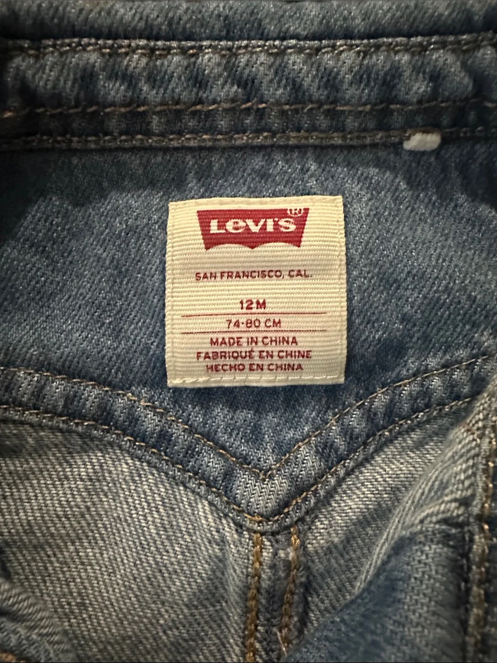 Levi's Denim baby dress with Matching Bloomers 12 month size